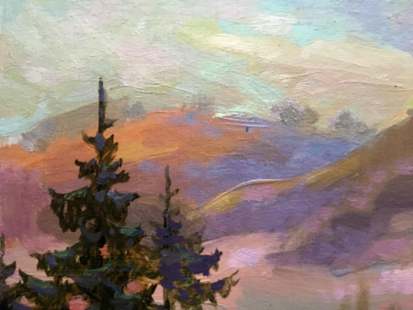 Oil painting Fog in the mountains Batrakov Vladimir Grigorievich