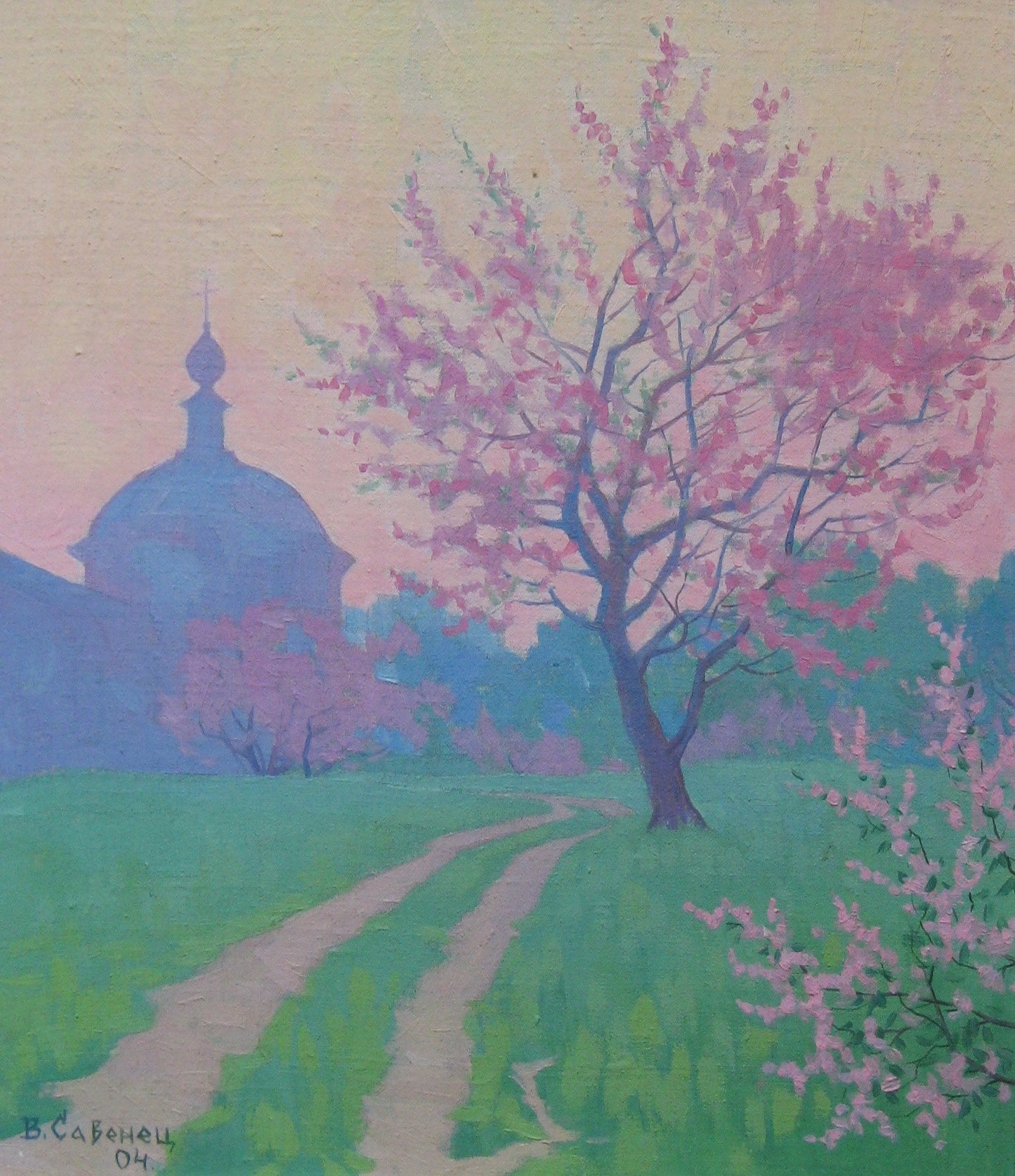 Oil painting Blooming trees Savenets Valery