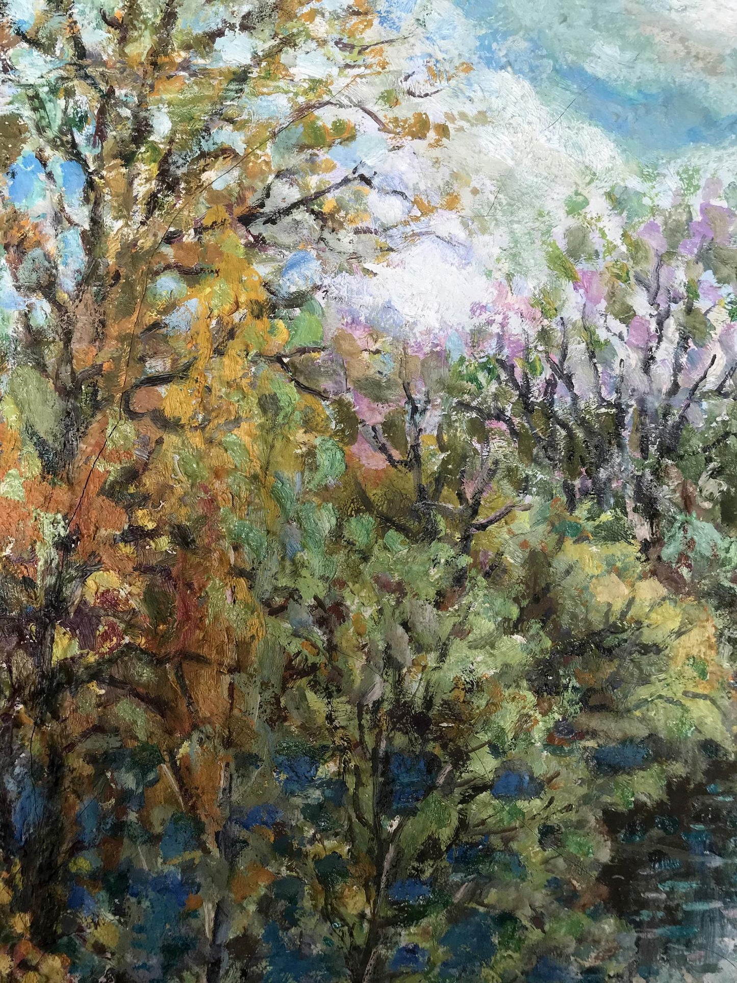 Oil Painting River Nature Landscape