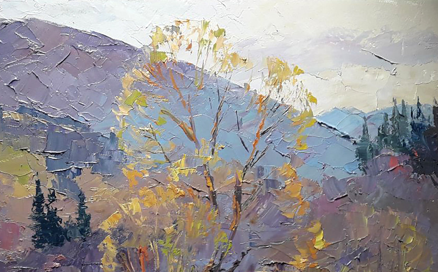Oil painting Spring in Ivano-Frankivsk region Serdyuk Boris Petrovich