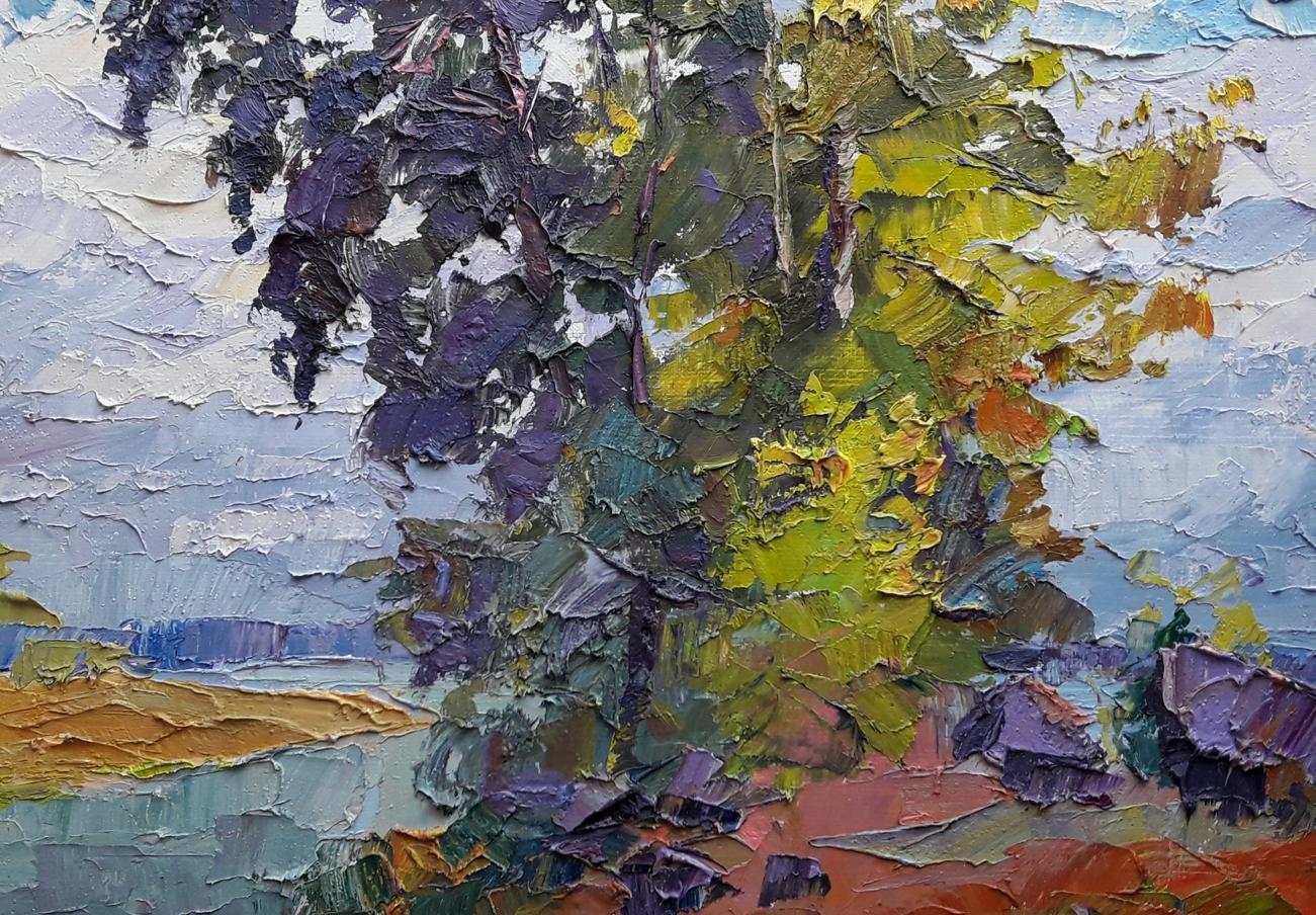 The colors of autumn are captured in Boris Petrovich Serdyuk's oil painting