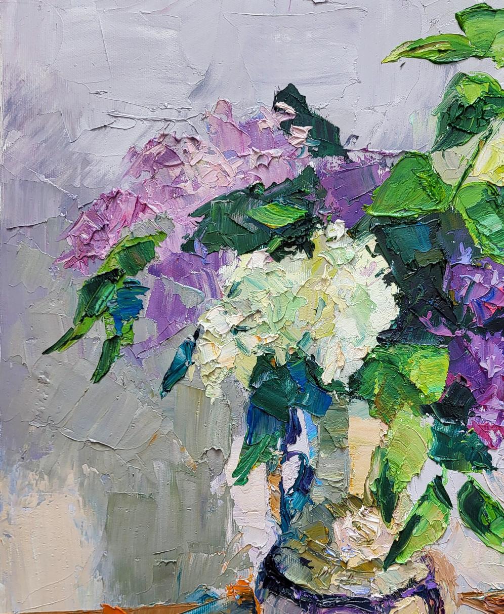 Oil painting Lilac in a flowerpot Boris Serdyuk