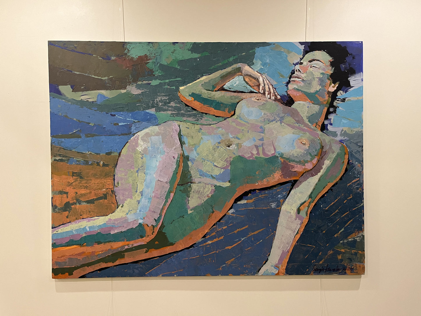 Acrylic painting nude Woman portrait Serhiy Kovalev