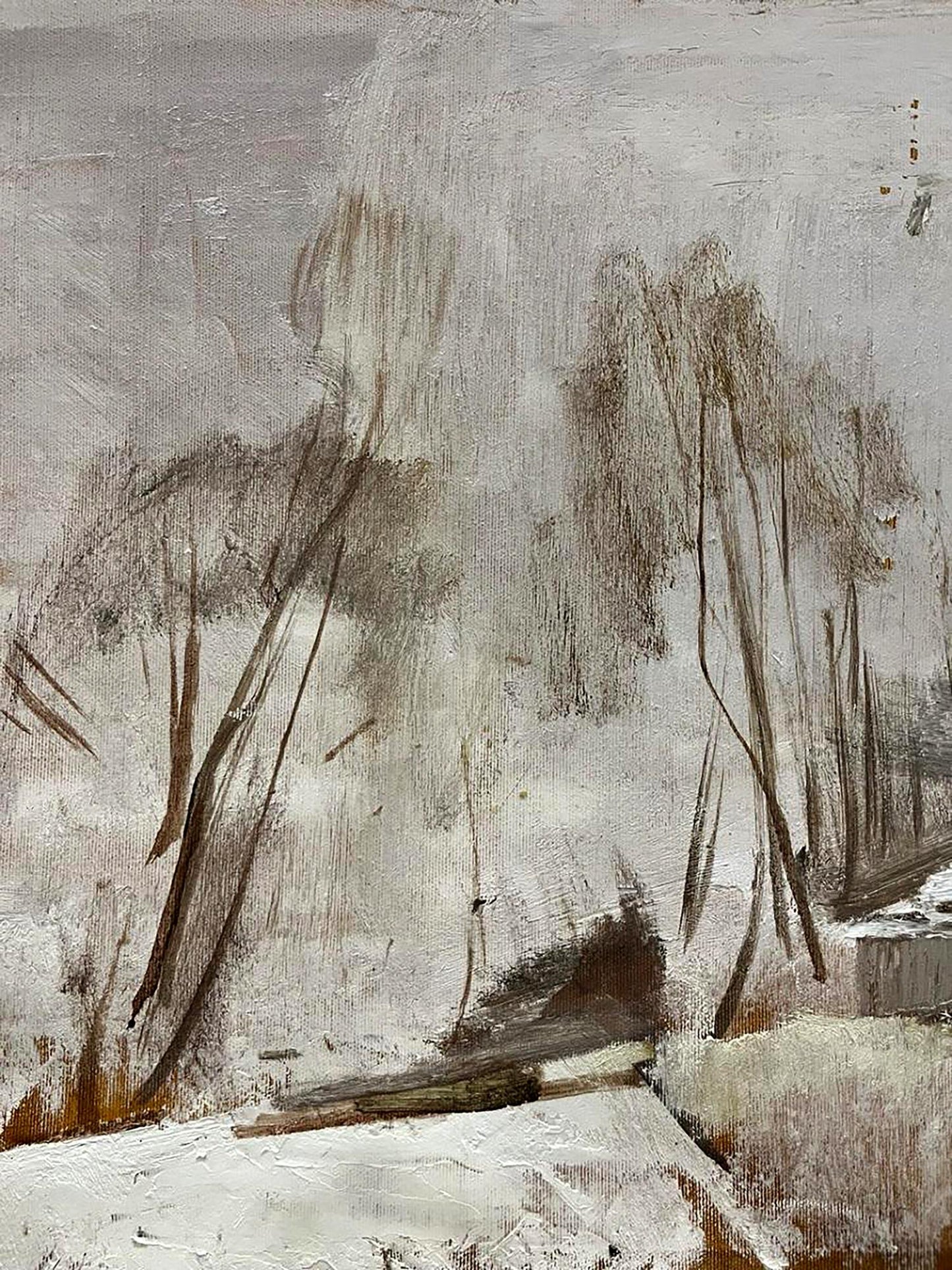 Oil painting Village Winter Landscape Bohdan Makarenko