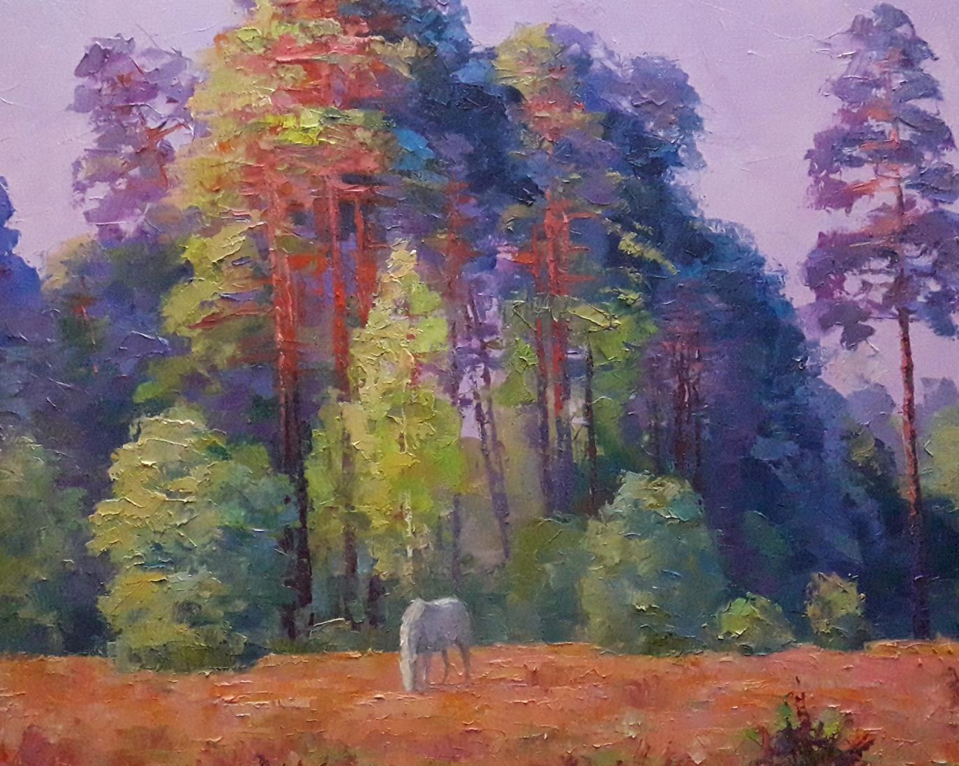 Oil painting White horse Serdyuk Boris Petrovich