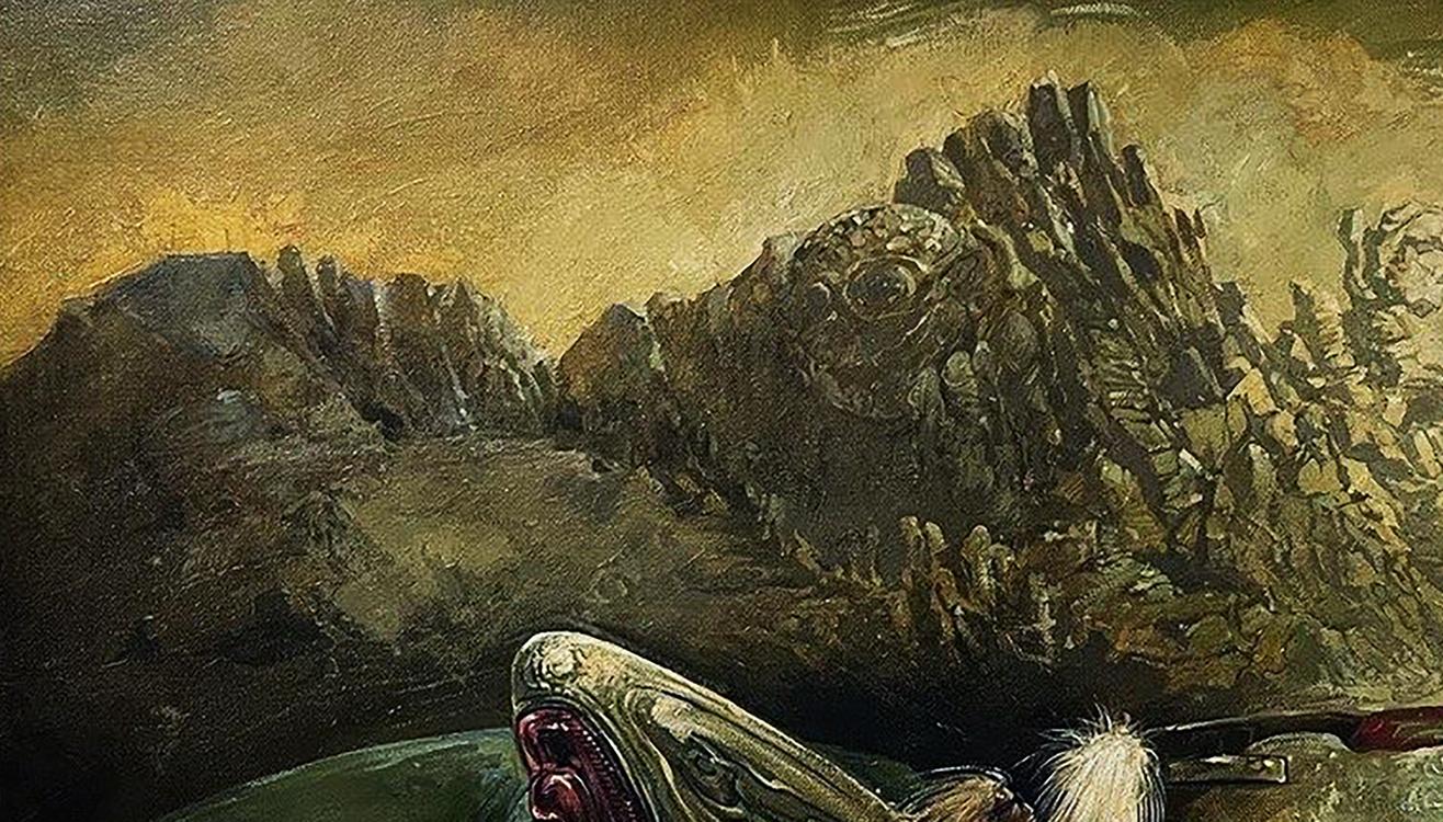 Oil painting fantasy surrealism Valley of ghosts Yuriy Laptev