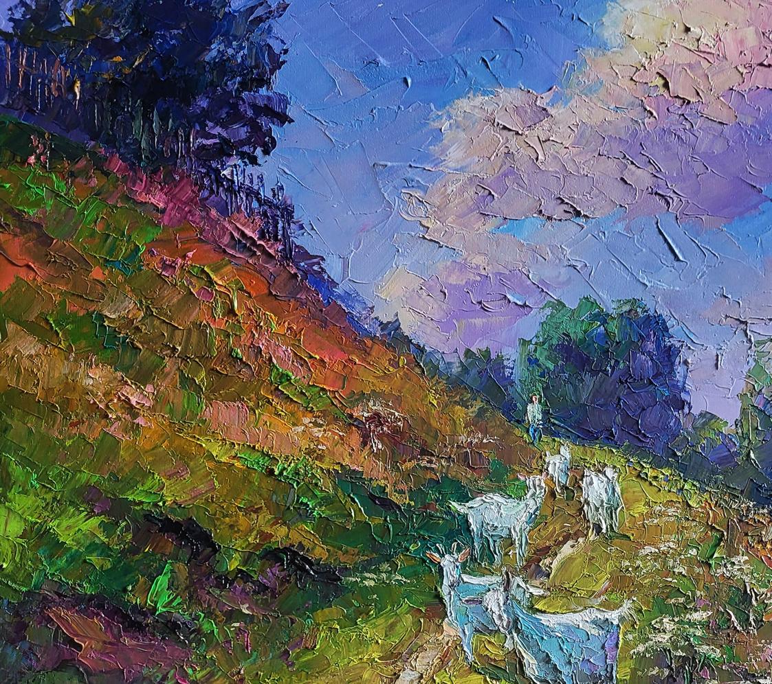 Oil painting White goats Boris Serdyuk