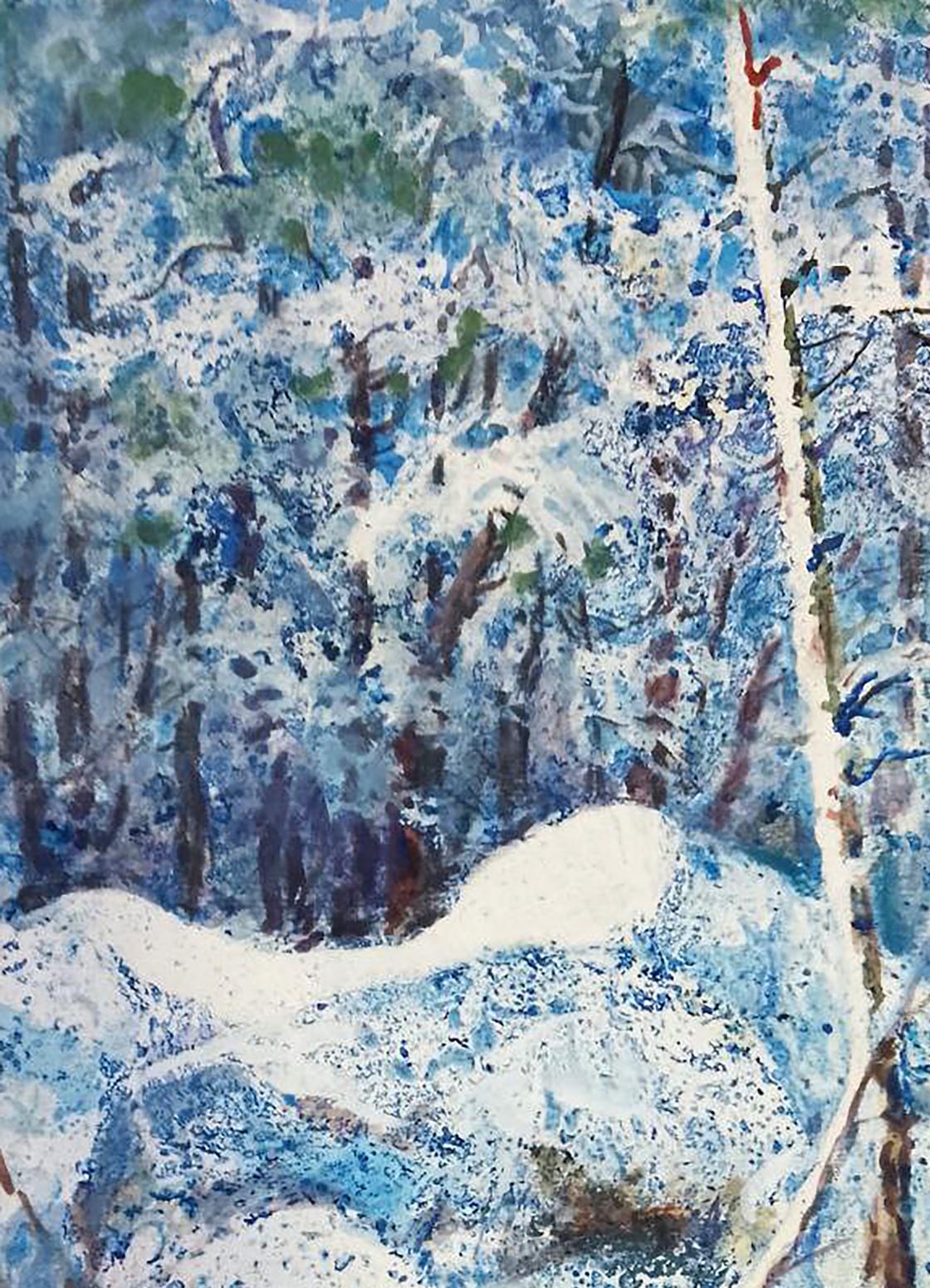 Oil painting In the snowy forest Anatolii Duhnevich