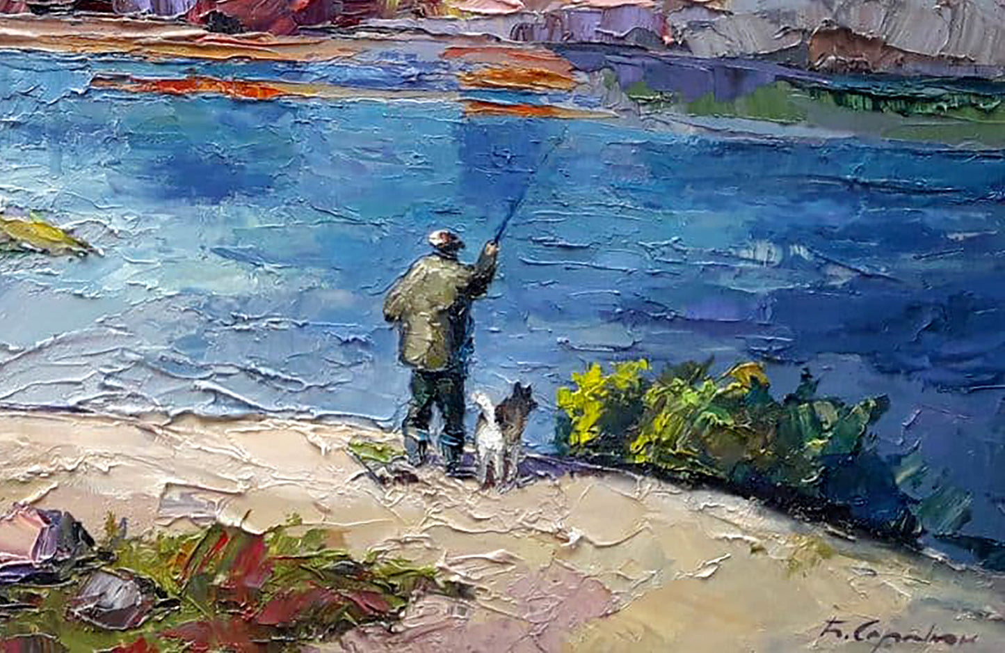 Oil painting Fishing Serdyuk Boris Petrovich №SERB 720