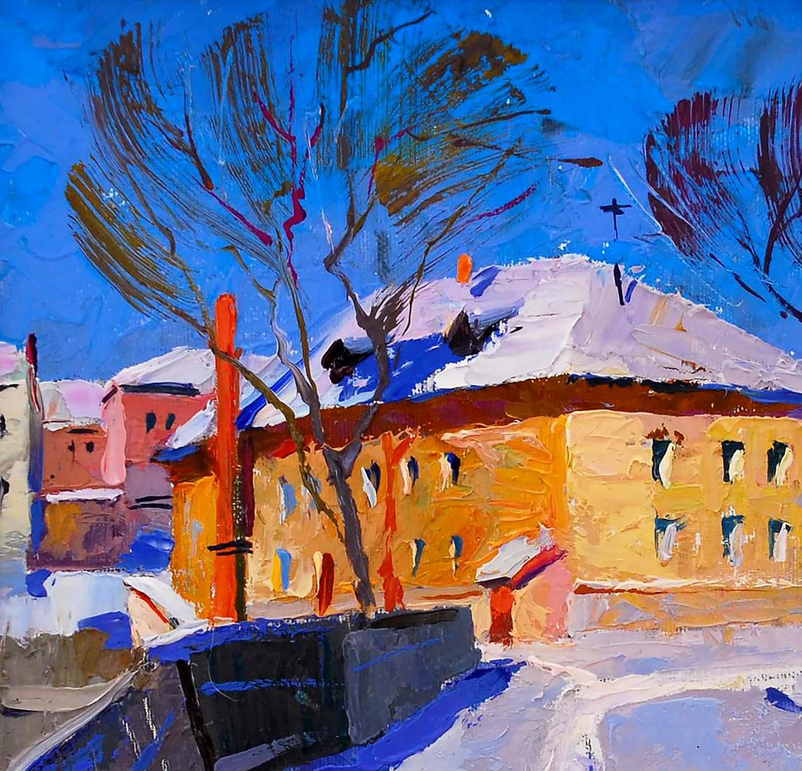 Oil painting It was snowing Egor Shvachunov
