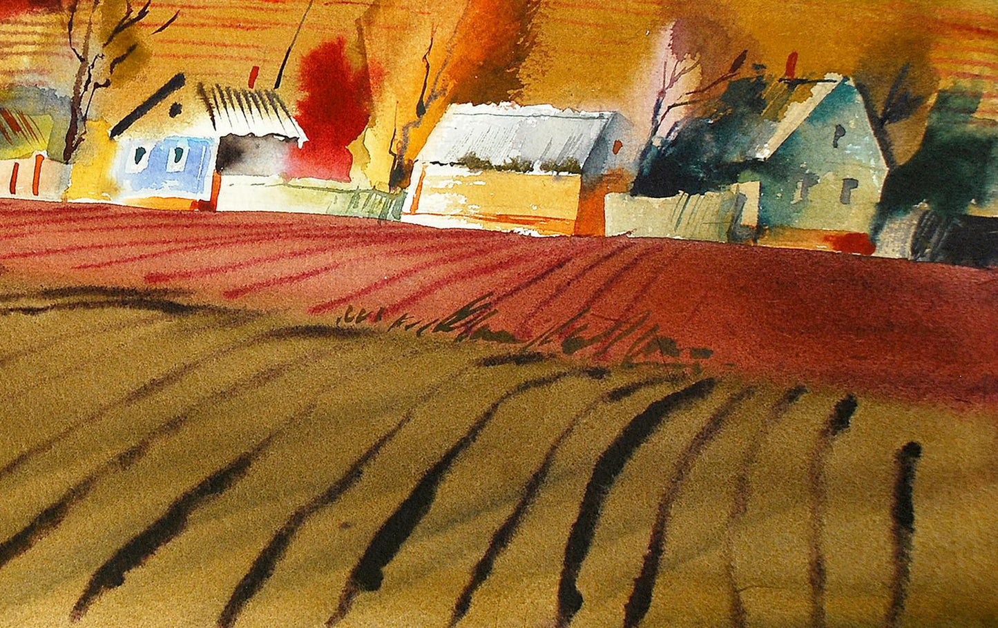 Watercolor painting October Egor Shvachunov