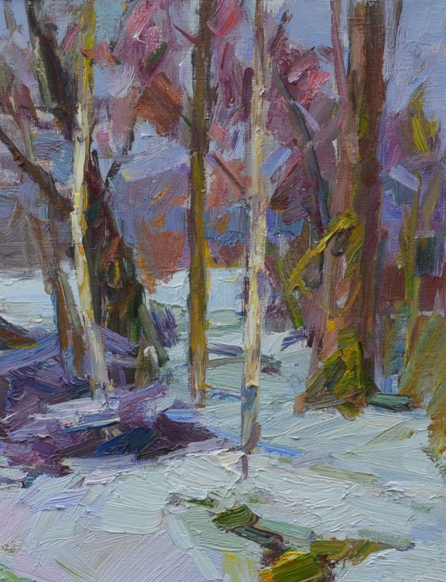 The riverside comes to life in Pereta Vyacheslav's oil painting