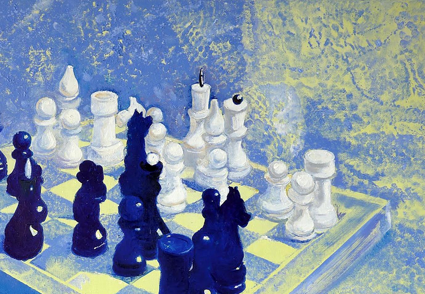Varvarov's oil painting explores the contrast between white and black