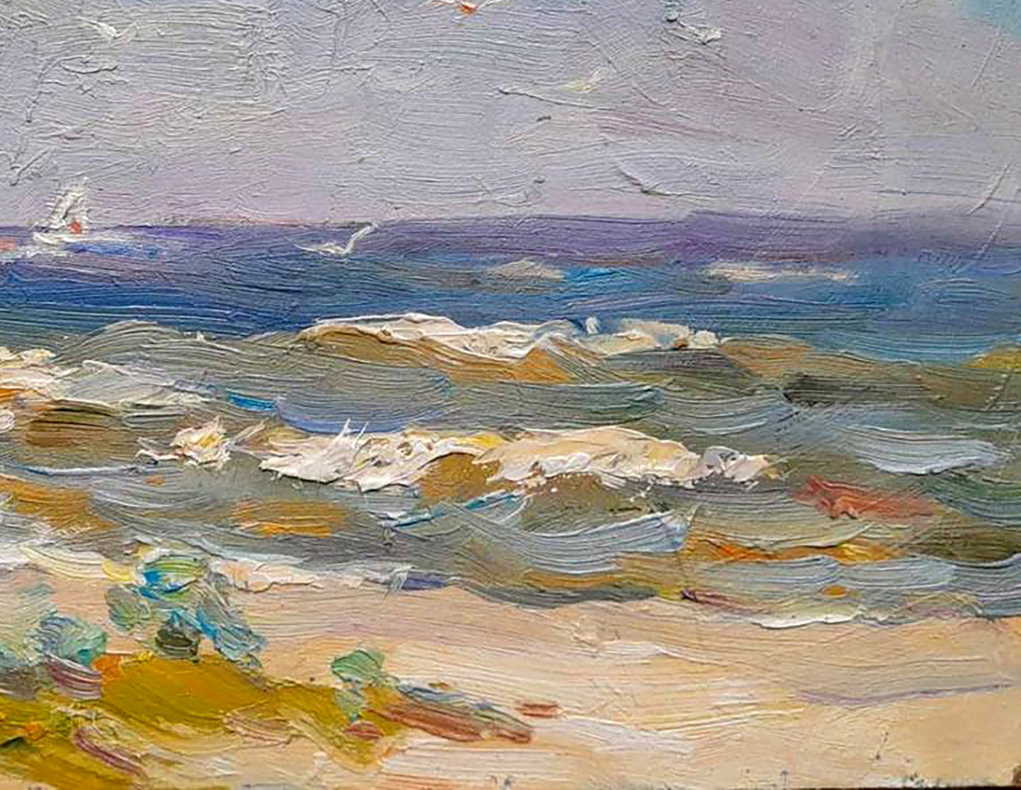 Oil painting showcasing the coast of Odessa by Ivan Mikhailovich Kovalenko