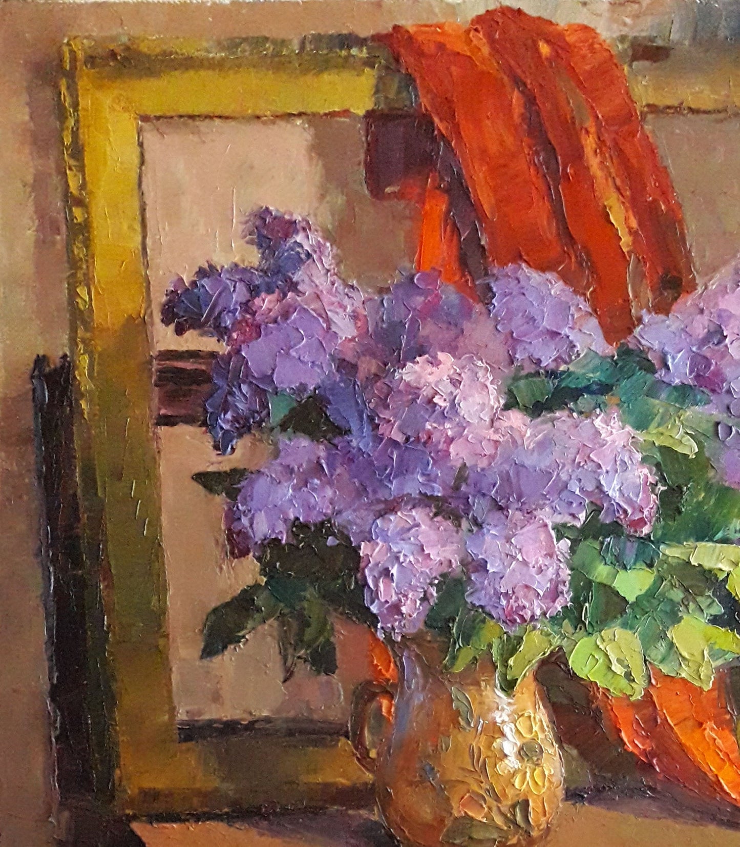 Oil painting Lilac on the bedside table Serdyuk Boris Petrovich