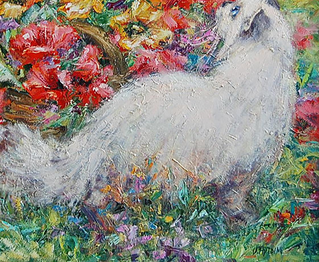 Oil painting showcasing "Alice on a Walk" by Olga Artim