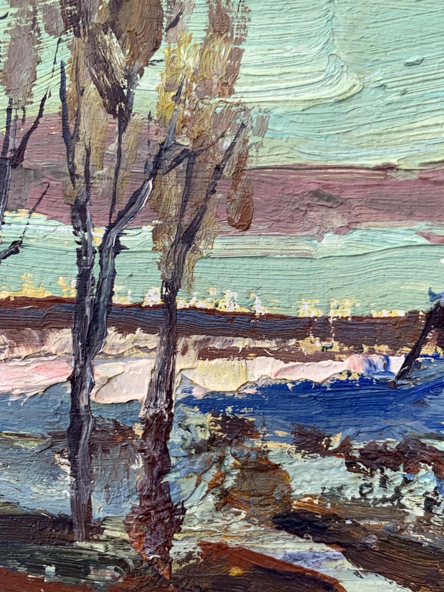 Oil painting Sunny winter day Leonid Maistrenko