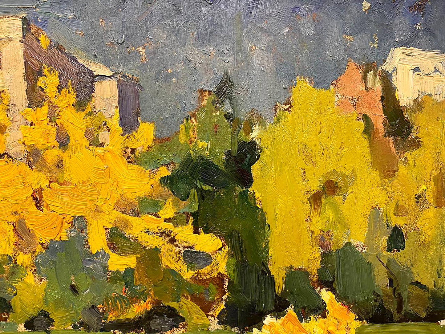Oil painting Urban autumn Petrov Georgy Petrovich
