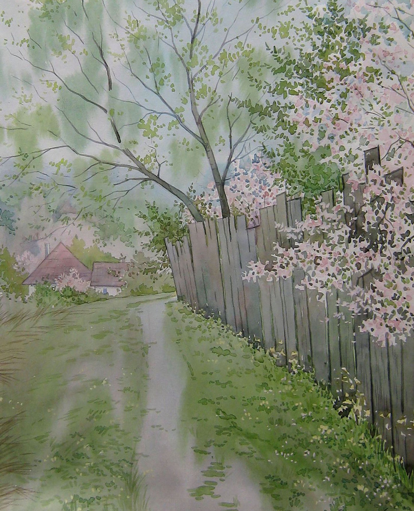 Valery Savenets' watercolor artwork portrays the beauty of a March day