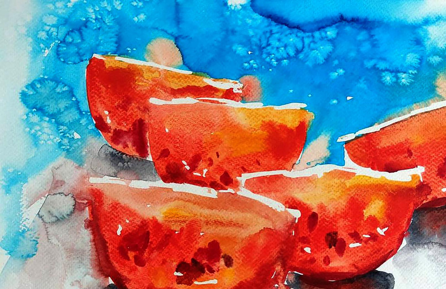 Watercolor painting Tomatoes Elena Klimenko