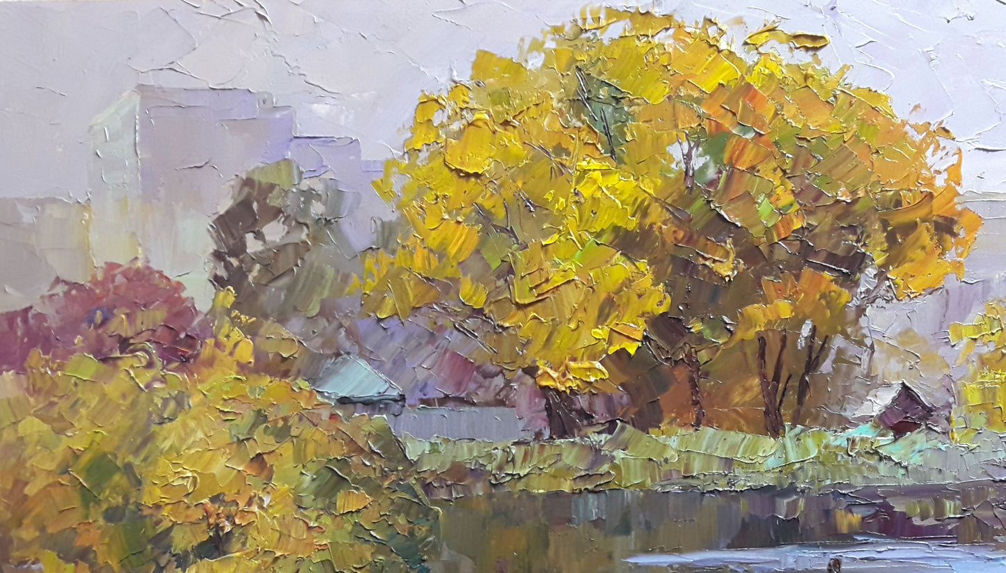 Oil painting Near the river Boris Serdyuk