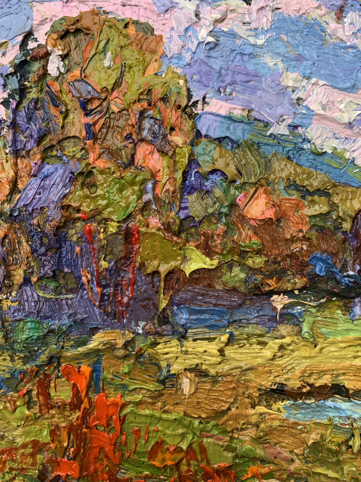 Oil painting On the edge of the village Oksana Ivanyuk
