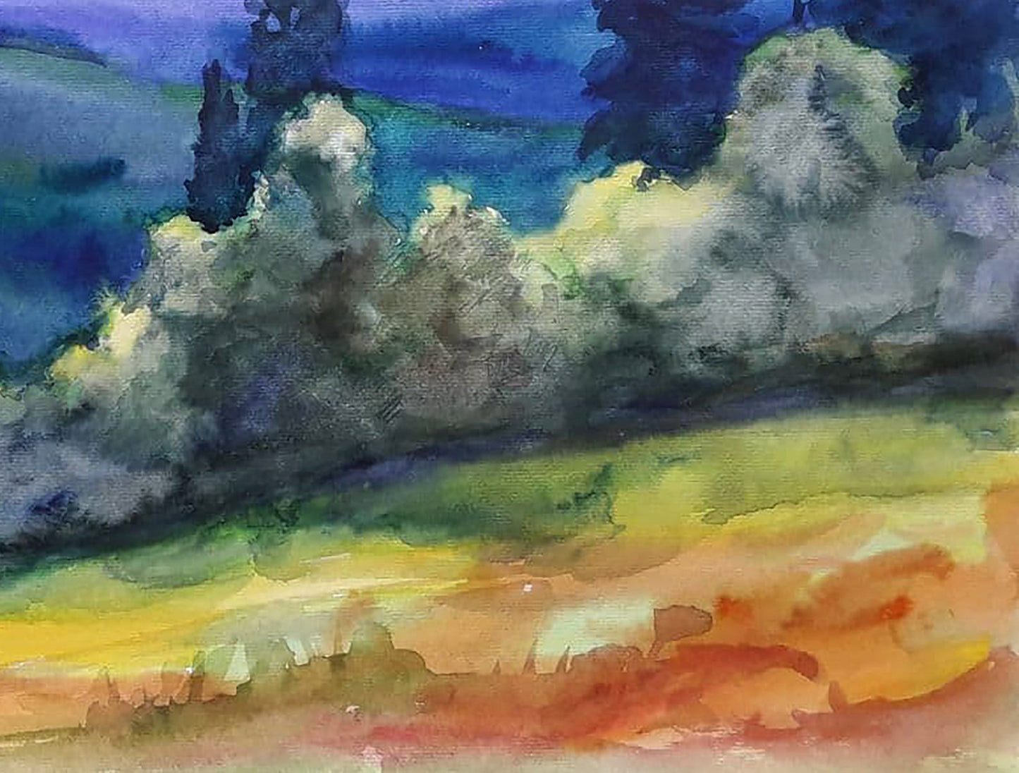 Watercolor painting Carpathian spaces Serdyuk Boris Petrovich