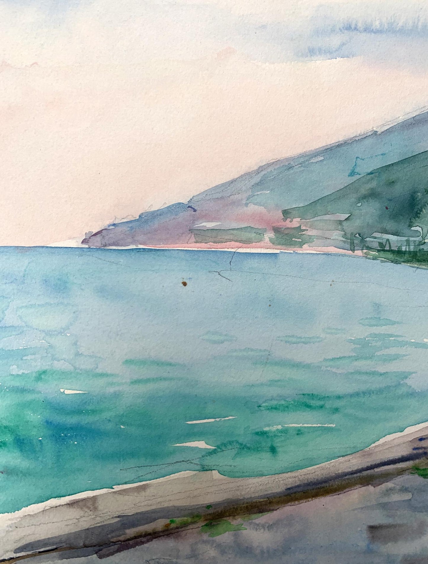 Watercolor painting Big mountains Unknown artist
