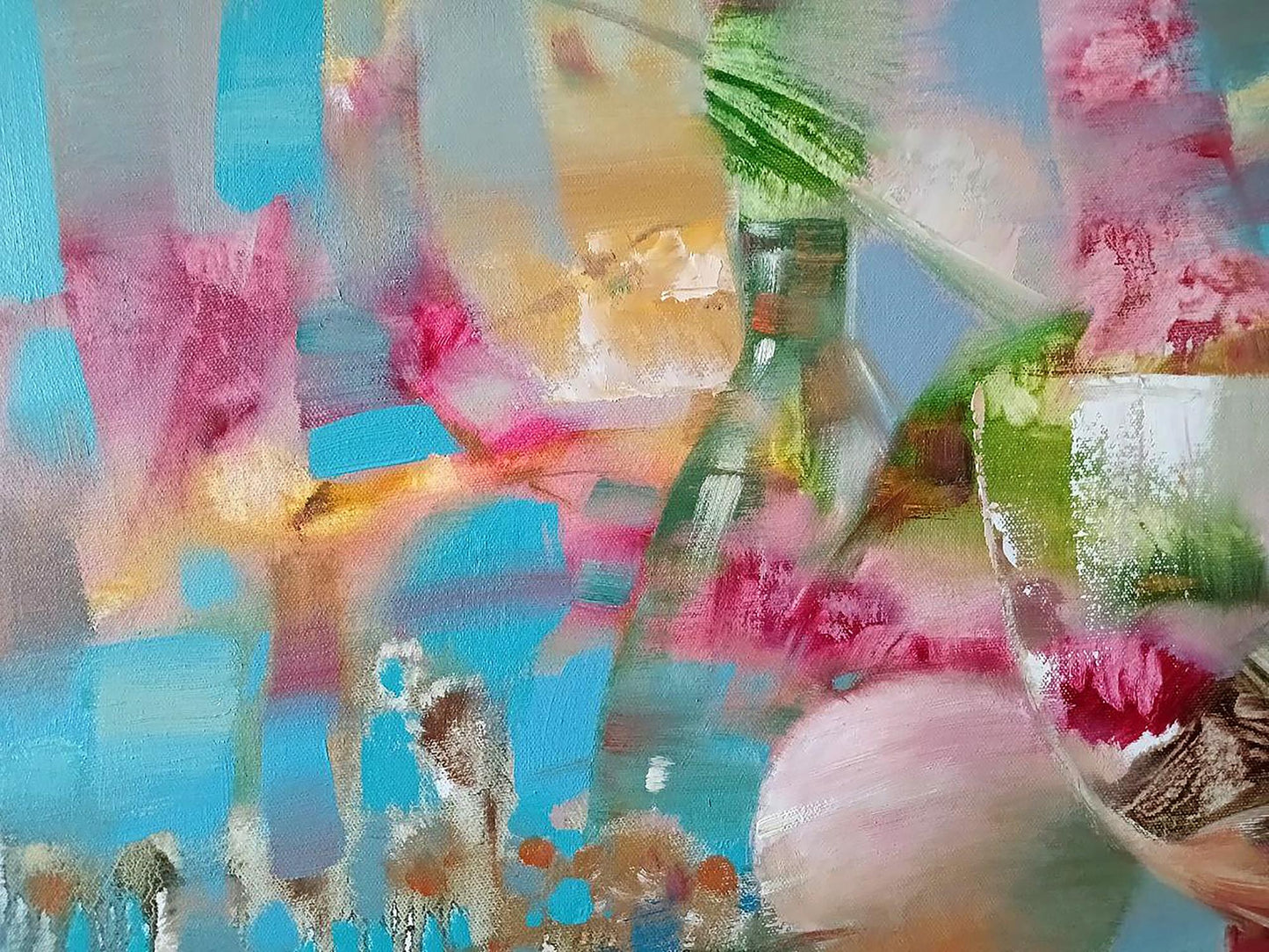 Abstract oil painting still life