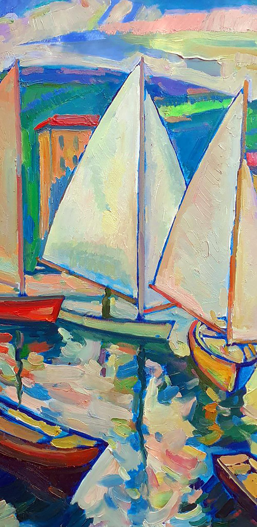 Oil painting Under sail Peter Dobrev