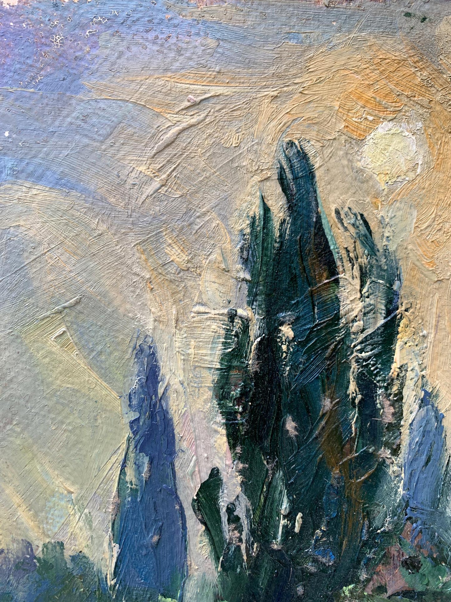 Oil painting Yellow sunset Mykhailo Burdylo