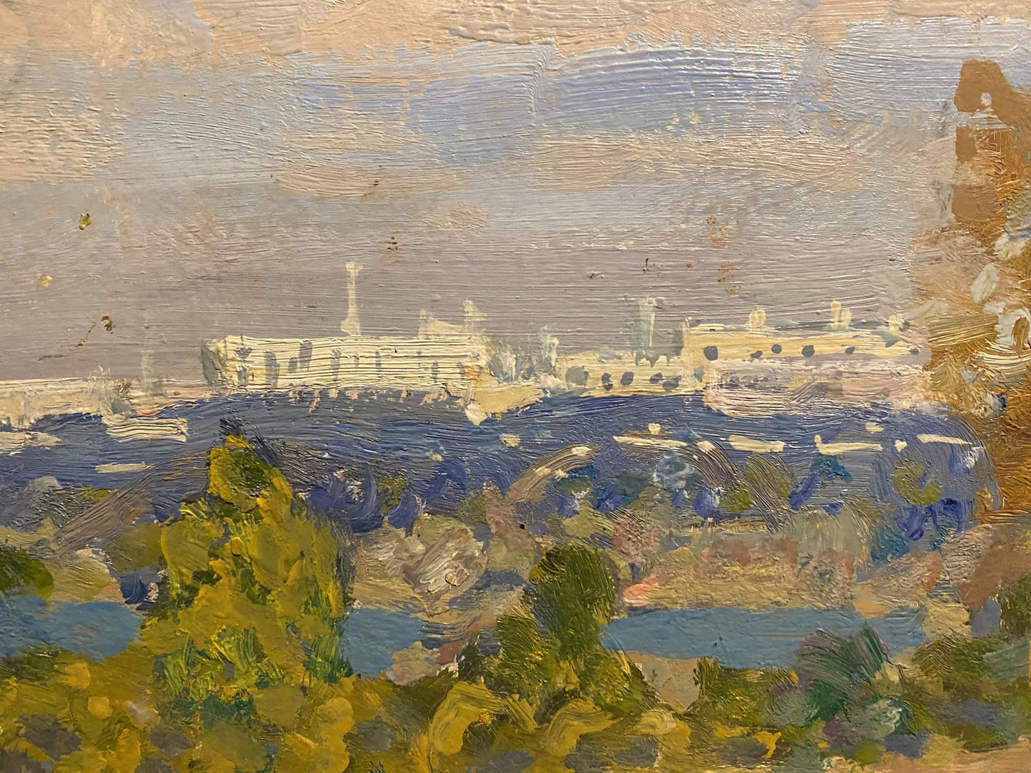 Oil painting City in the distance Georgy Kolosovsky