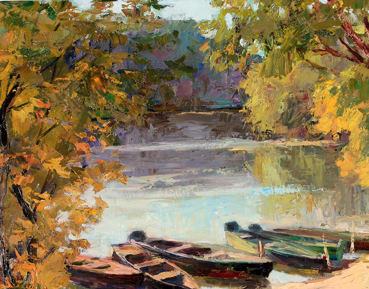 Oil painting Boats Serdyuk Boris Petrovich
