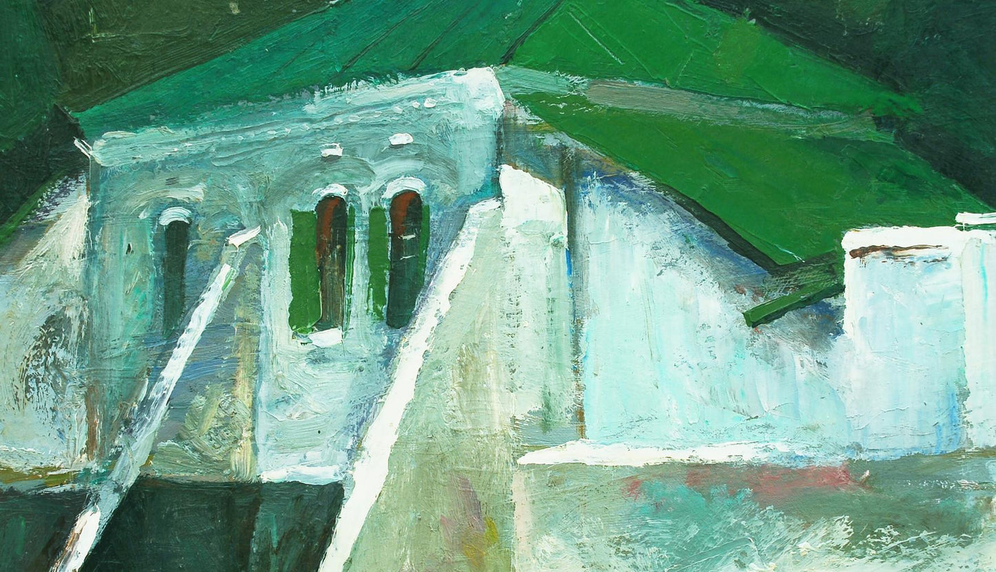 Oil painting Buttress House Egor Shvachunov