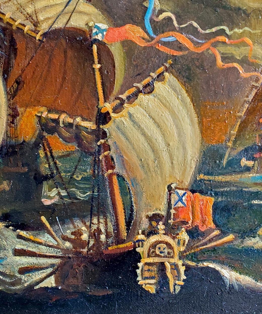 Oil painting Capture the ship Daniil Litvinov