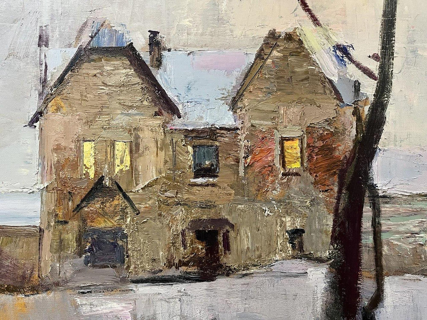 Oil painting Painting with house Bohdan Makarenko