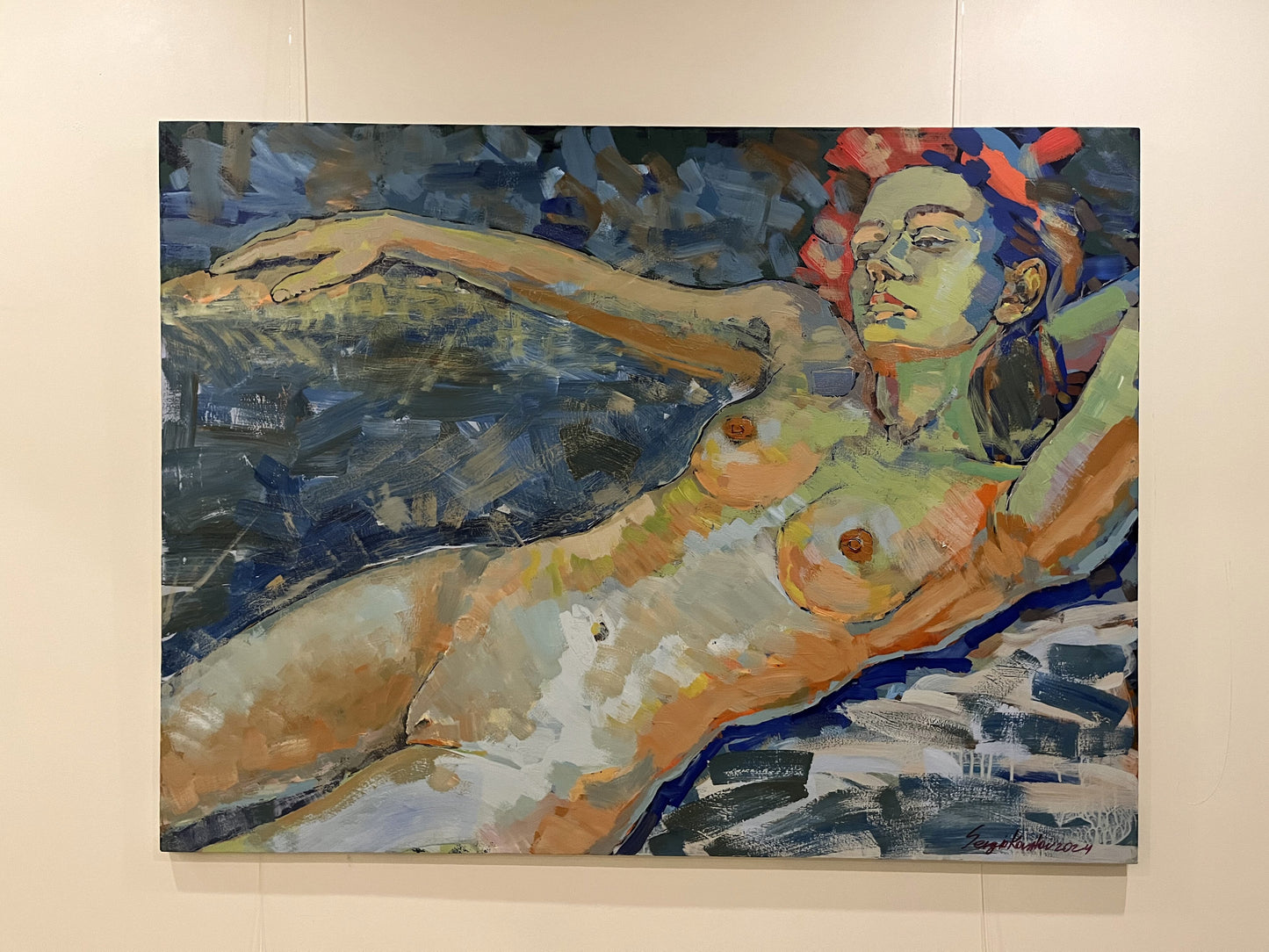 Acrylic painting Woman portrait Serhiy Kovalev