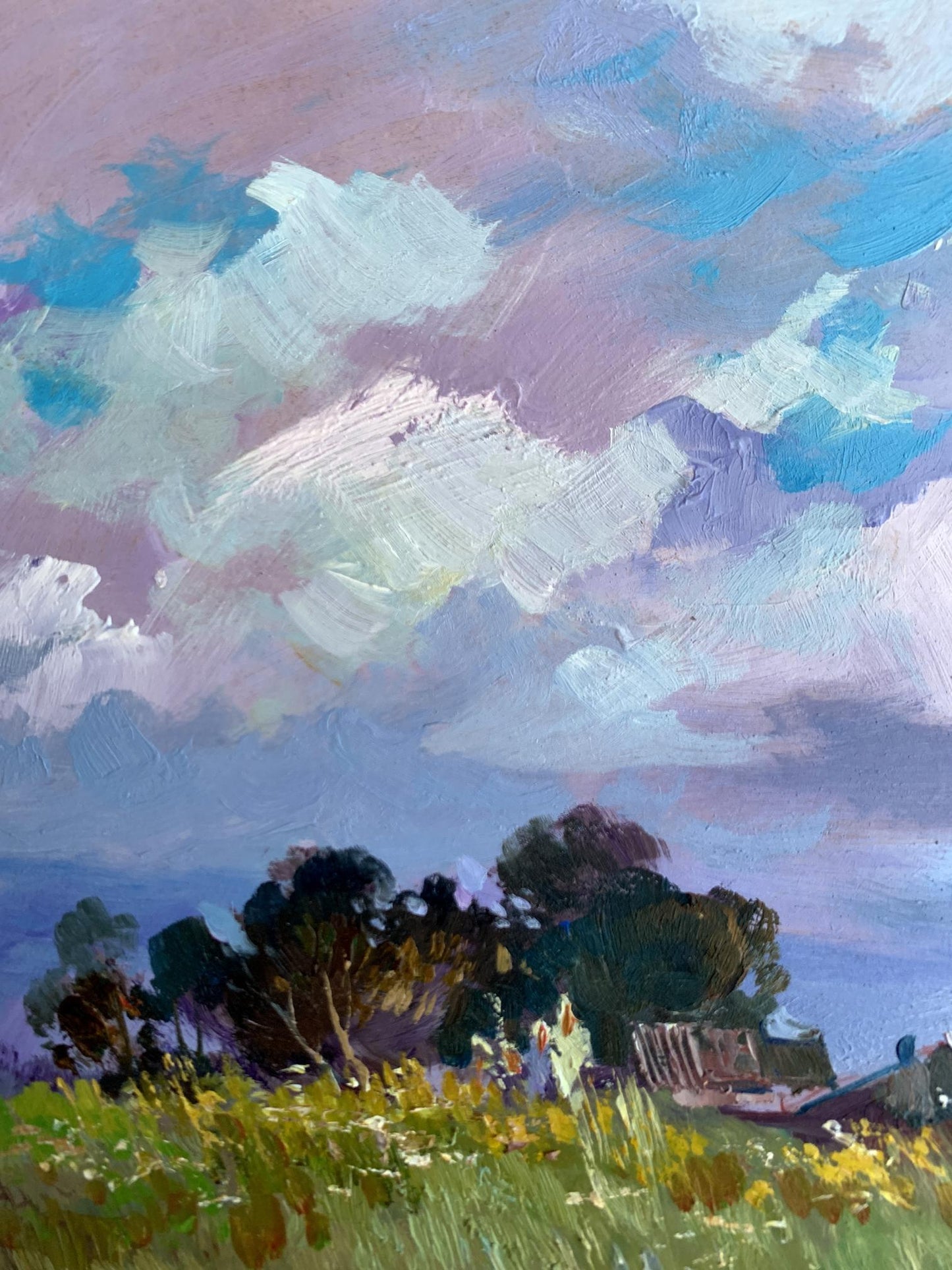 OIl painting In the village field Yuriy Suprunchuk