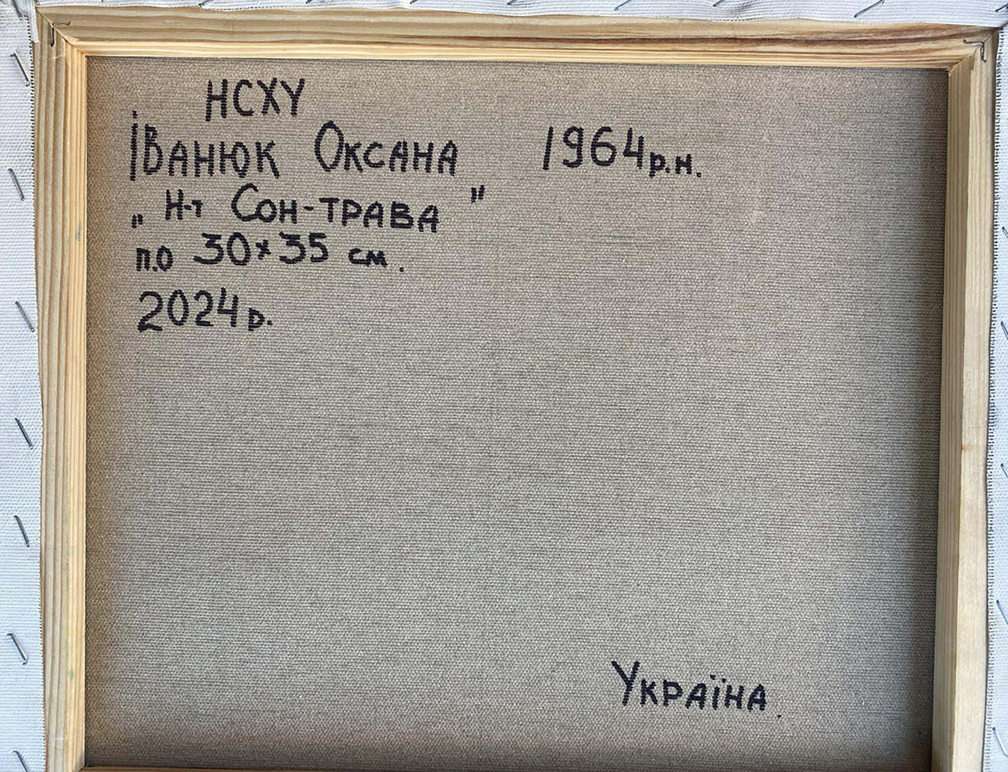 Oil painting Dream-grass Oksana Kalenyuk Backdrop of the painting