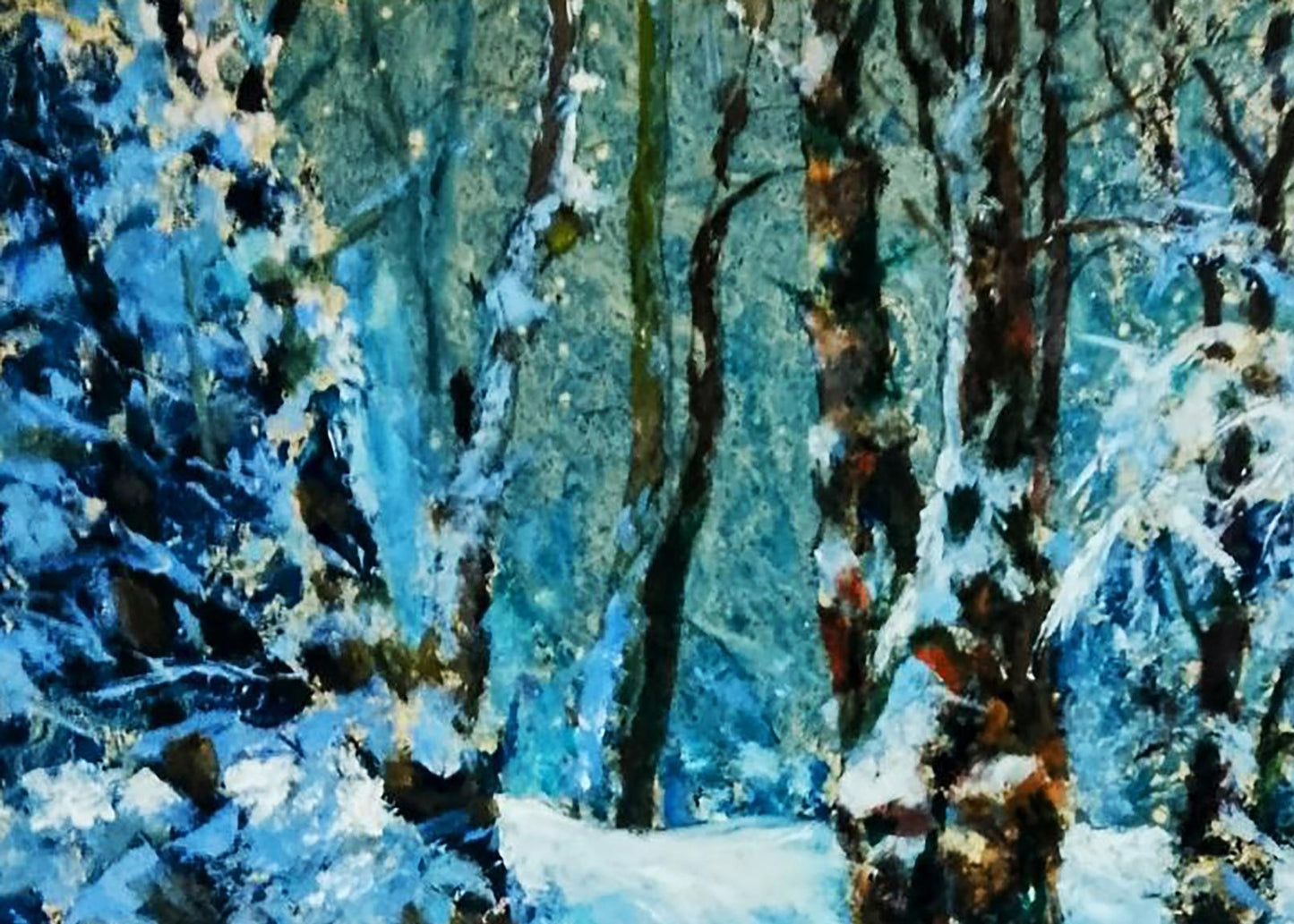 Oil painting The forest was covered with snow Anatolii Duhnevich