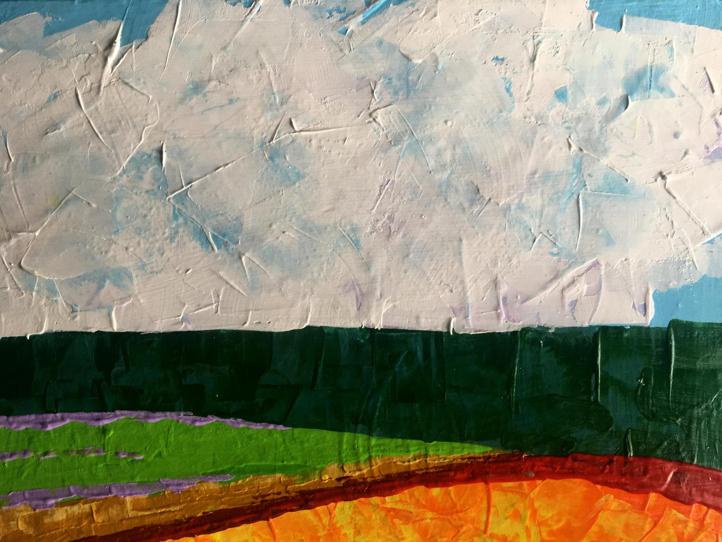 Oil painting Summer perspective after rain V. Zadorozhnya