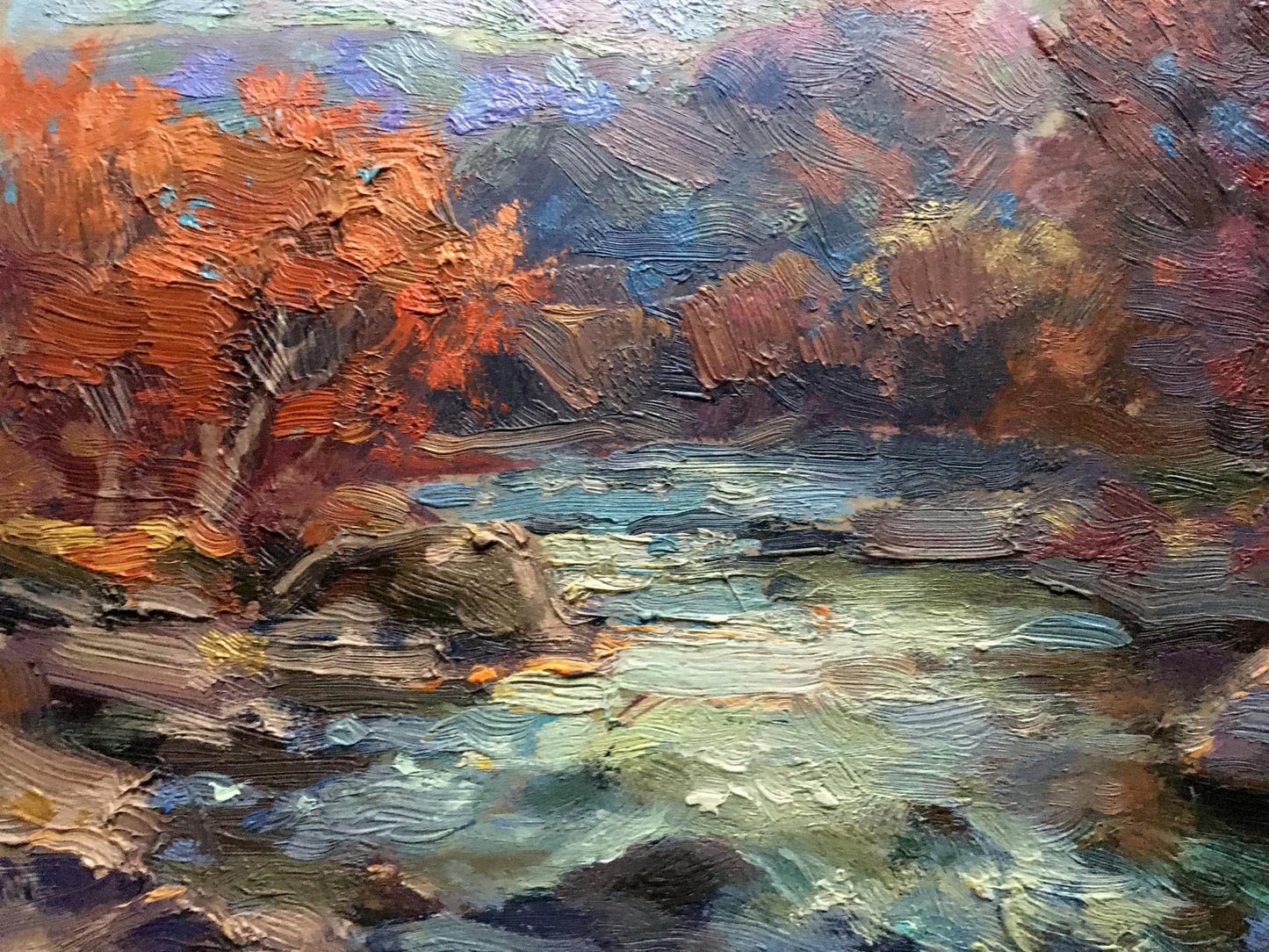 Oil painting Autumn river Batrakov Vladimir Grigorievich