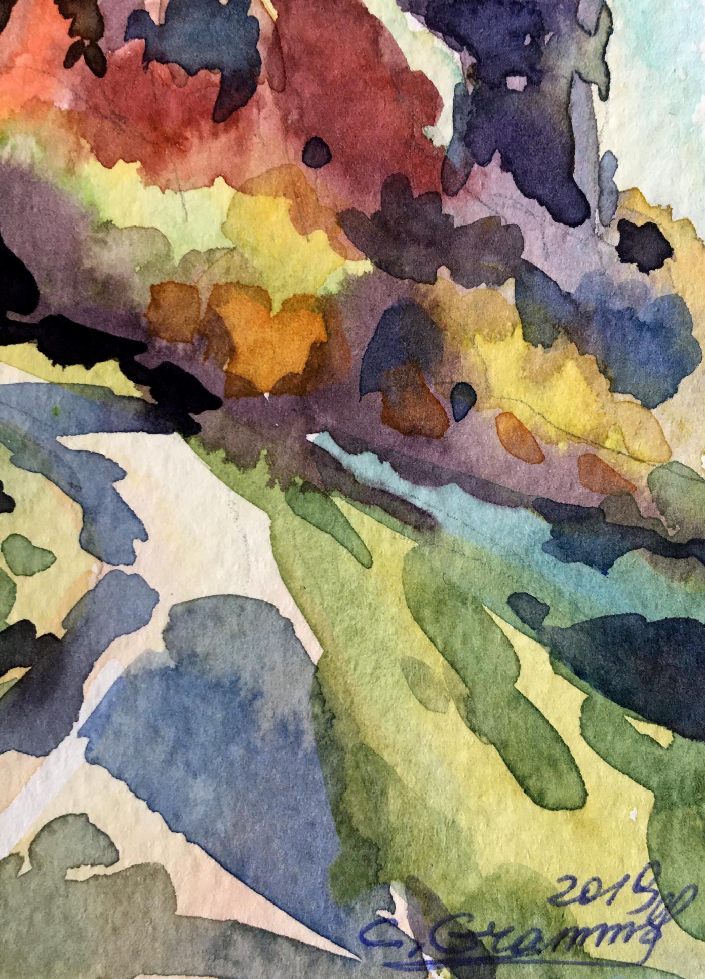 Watercolor painting Old castle Svetlana Gramm