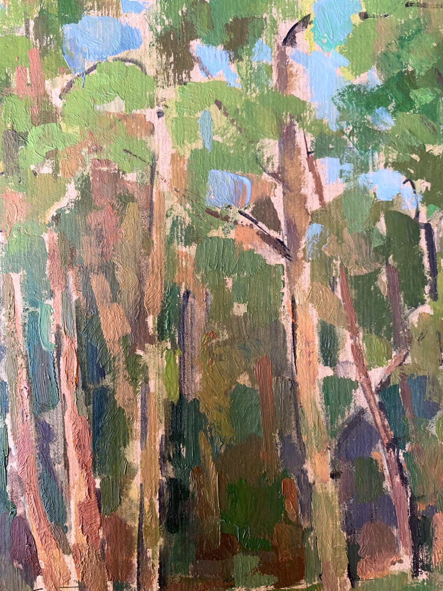 Oil painting Shore in the forest Peter Dobrev