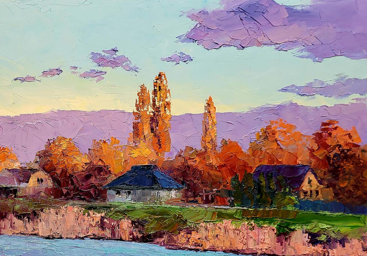 Oil painting Behind the river Boris Serdyuk