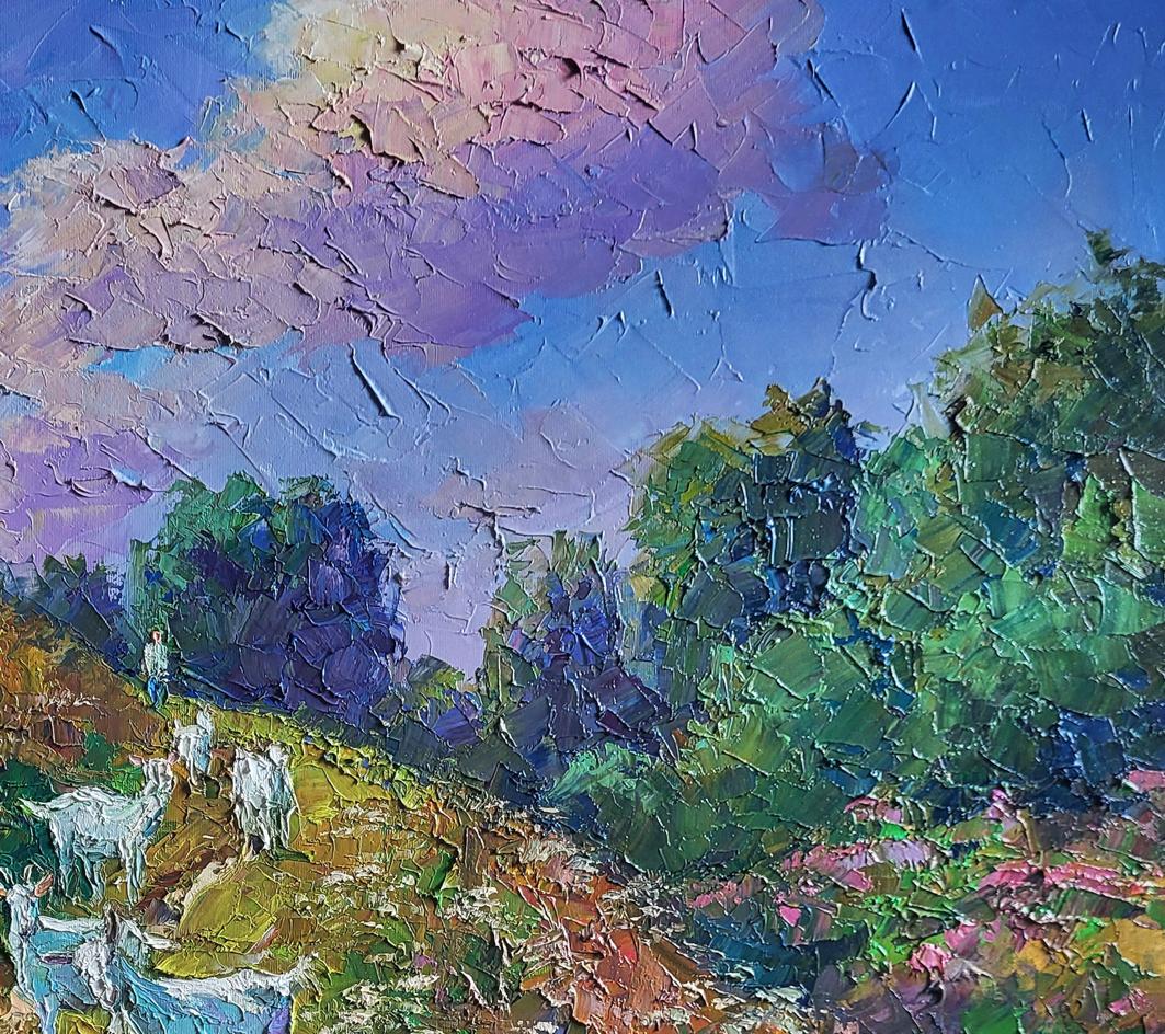Oil painting White goats Boris Serdyuk