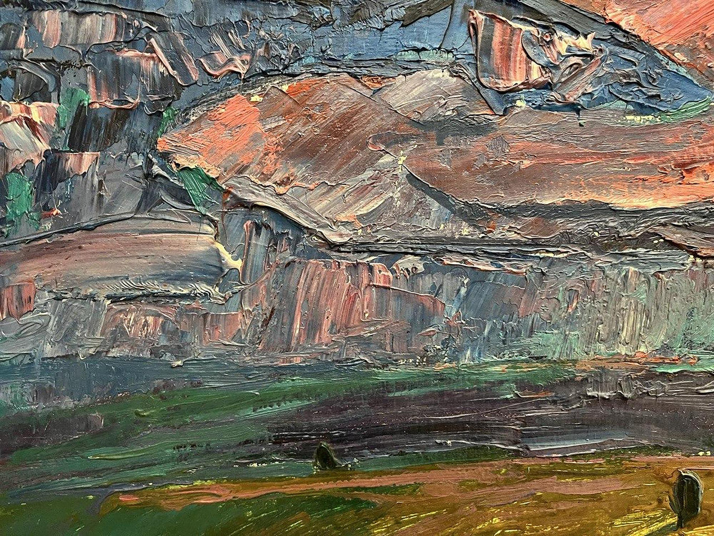 Oil painting Summer Mountain landscape Oleksandr Andreev