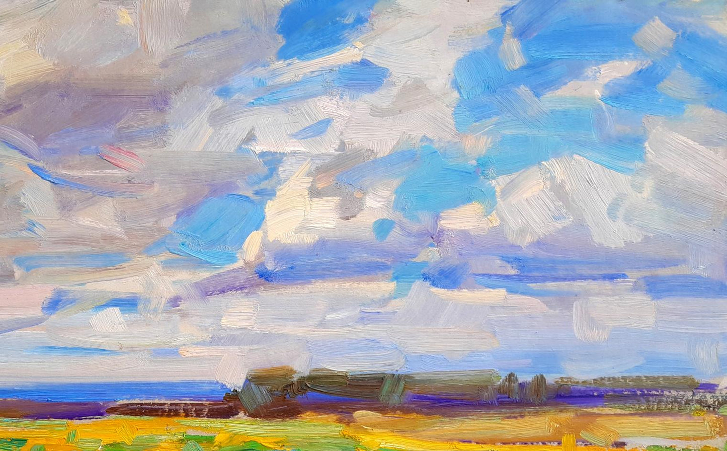 Oli painting Field Nature landscape Pereta Vyacheslav