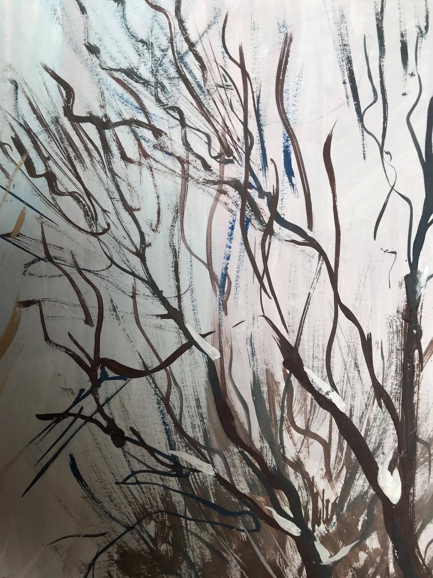 Gouache painting Winter Forest Unknown artist