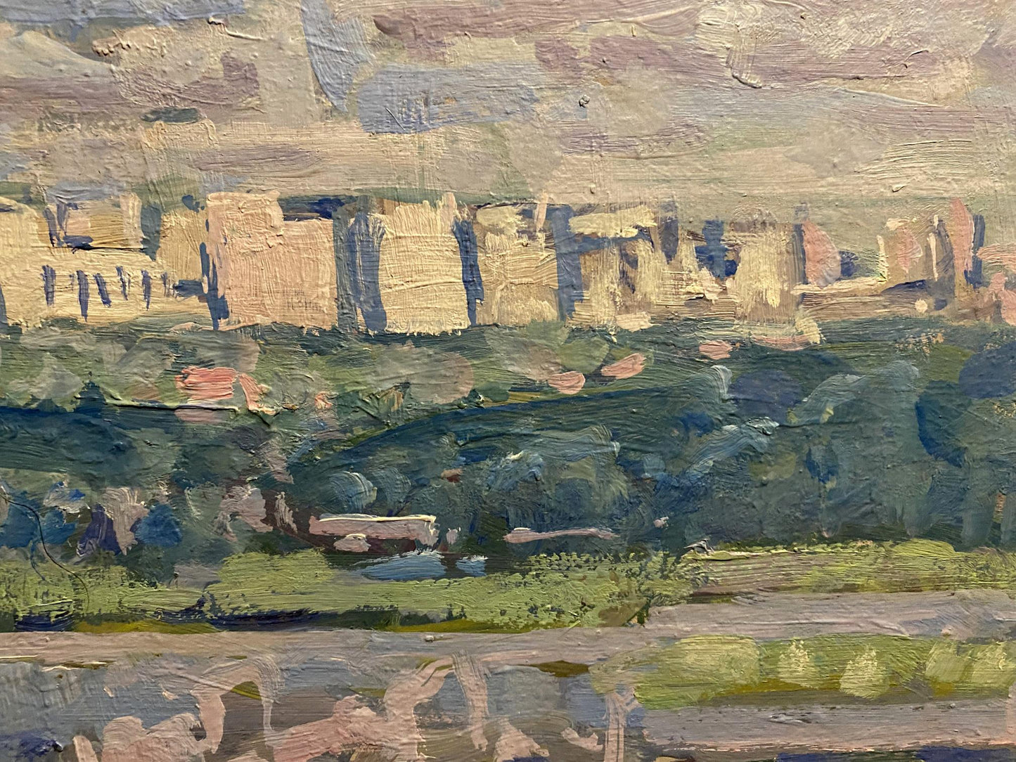 Oil painting White houses Georgy Kolosovsky